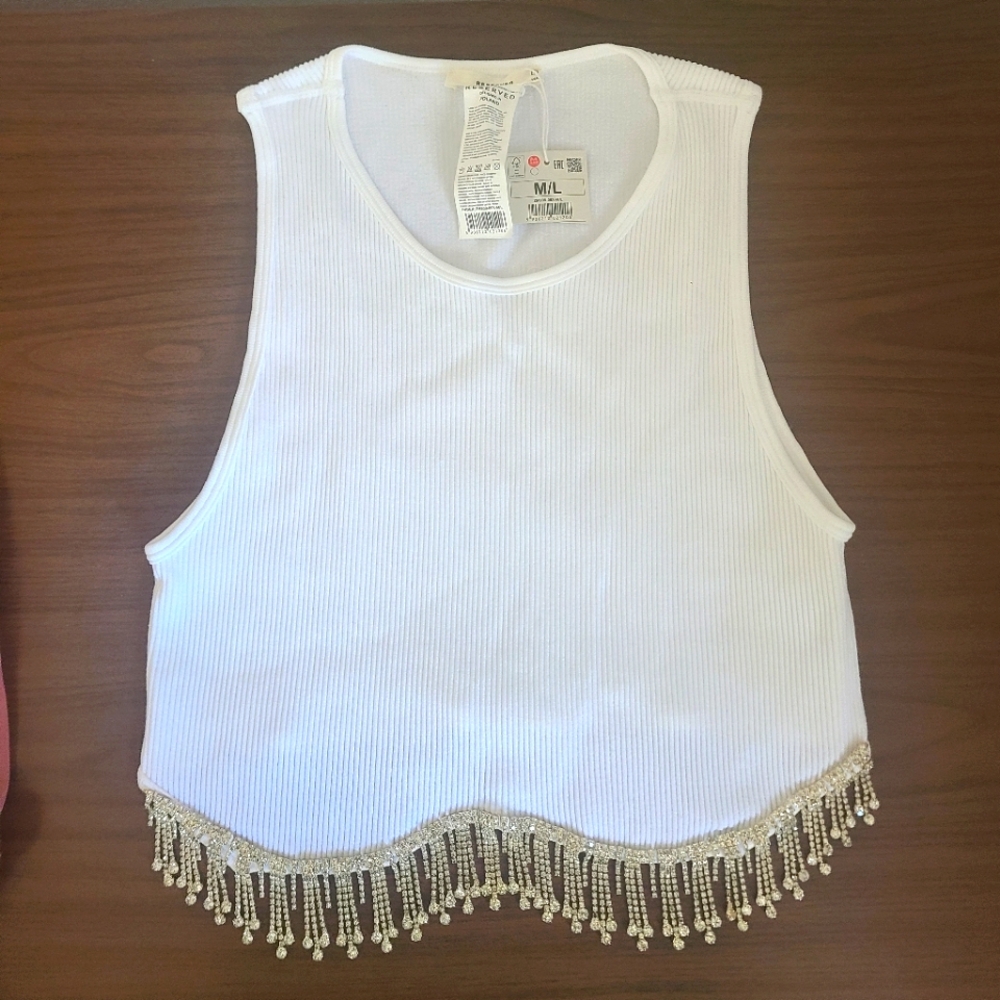 New Stretch Rhinestoned Tank Top